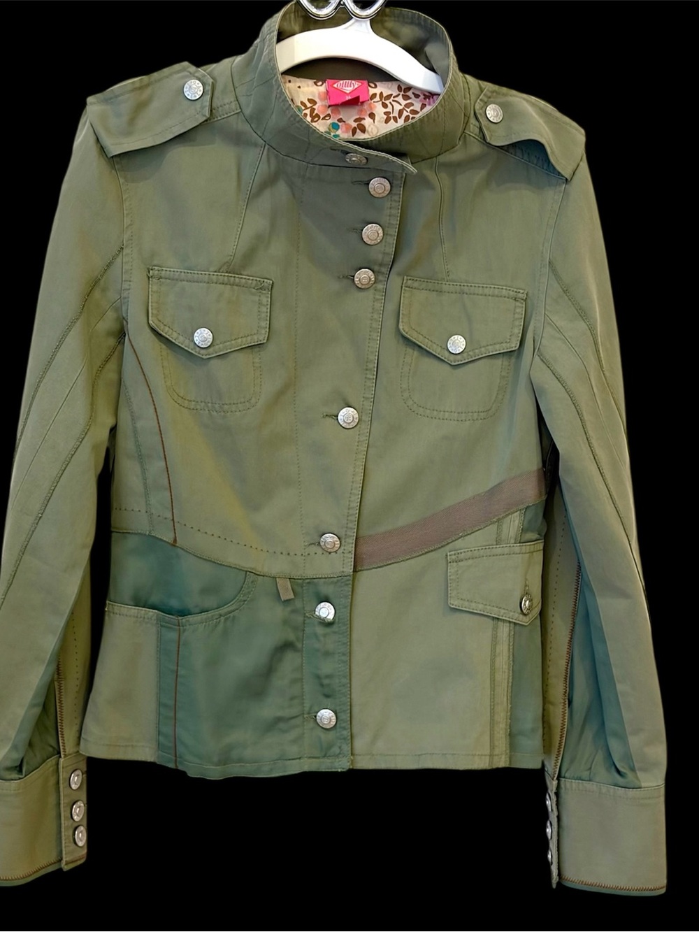 Rare Oilily Color Blocked Military-Style Women's Jacket